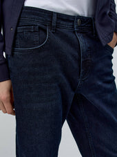 Jean Jack Regular En Coton Stretch Bleu Marine
