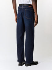 Jean Joey Loose En Coton Stretch Bleu Marine