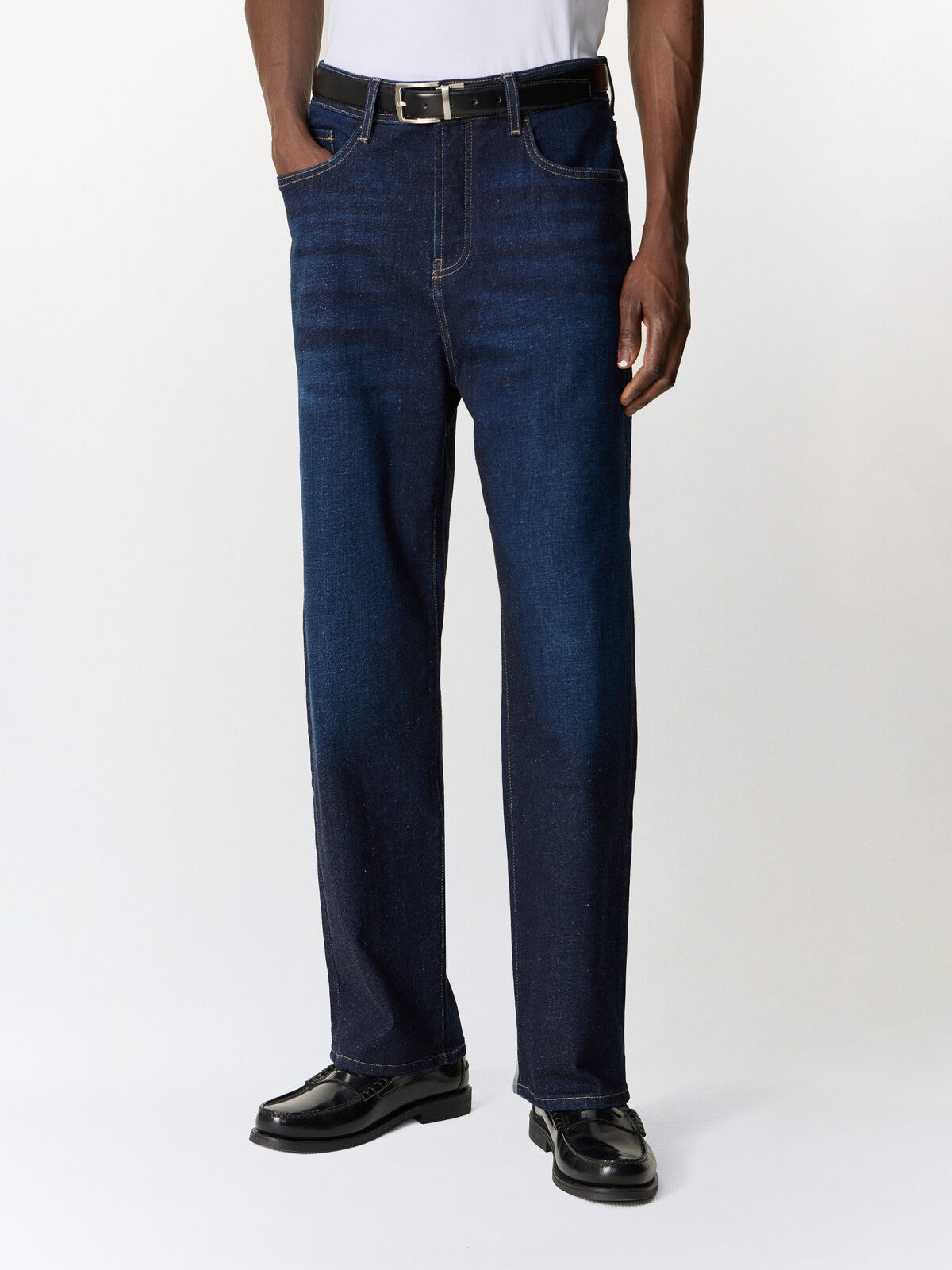 Jean Joey Loose En Coton Stretch Bleu Marine