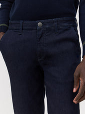 Jean Jim Slim En Coton M Lang Bleu Marine