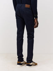 Jean Jim Slim En Coton M Lang Bleu Marine