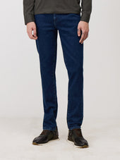 Jean Jim Slim en coton mélangé bleu turquin