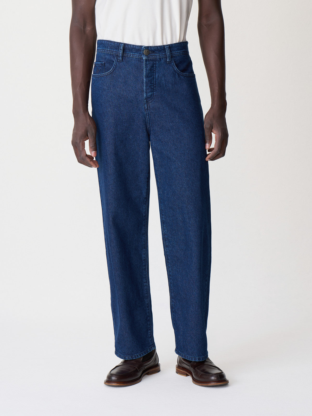 Jean Joey Loose En Coton Bleu Indigo