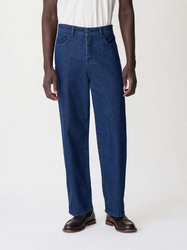 Jean Joey loose en coton bleu indigo