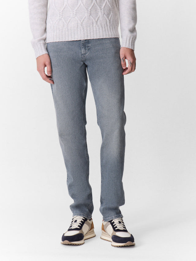 Jean Jack regular en coton stretch bleu gris