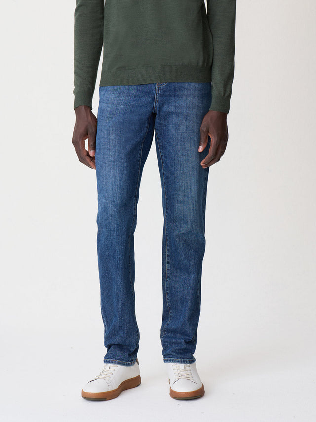 Jean Jack regular en coton stretch bleu indigo