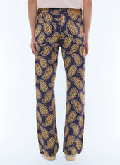 Cotton paisley 5-pocket pants