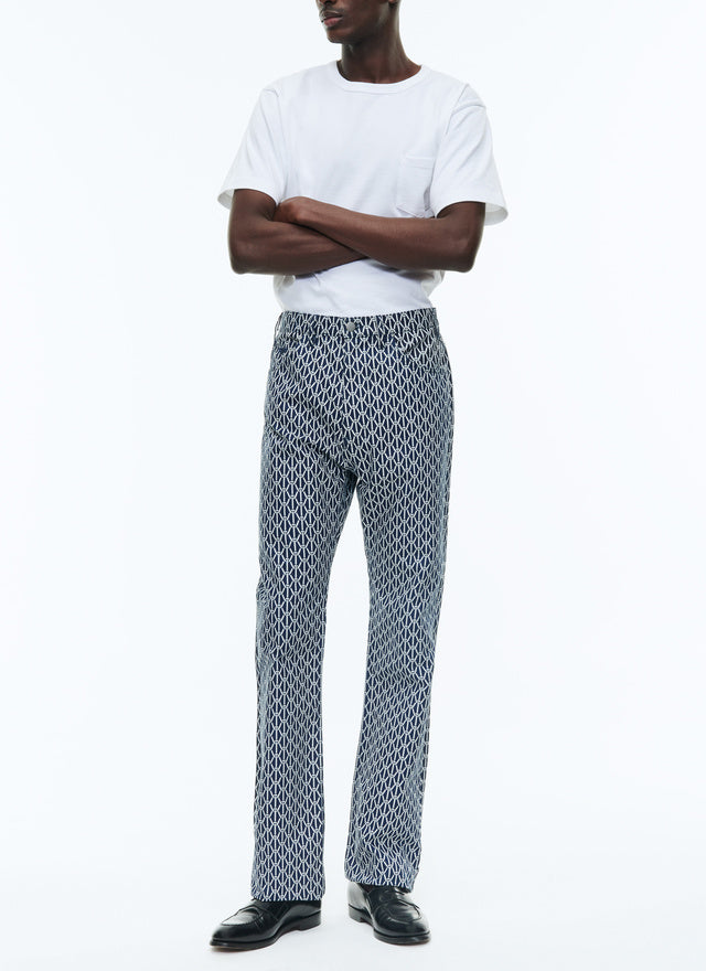 Cotton denim 5-pocket trousers