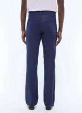 5-pocket cotton and linen flare pants