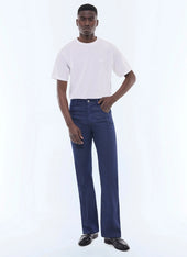 5-pocket cotton and linen flare pants