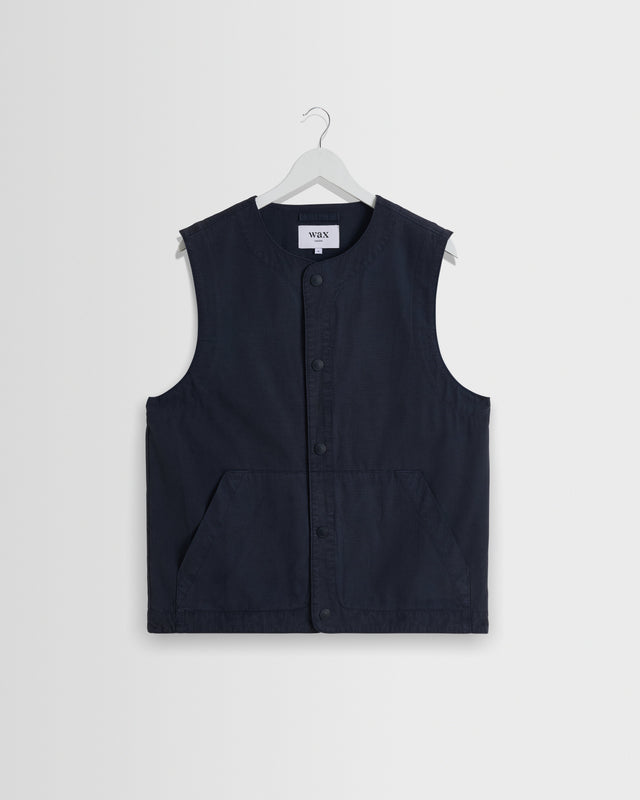 Jedd - Navy Organic Cotton Ripstop Gilet