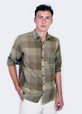 Jesper Casual Chequered Shirt Olivetree