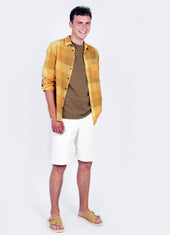 Jesper Casual Chequered Shirt Sunflower