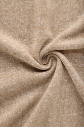 Short Sleeve Linen Cotton Knitted Johnny Collar Polo Wheat