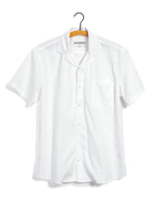 JONNY | Short Sleeve Herringbone Shirt | White White