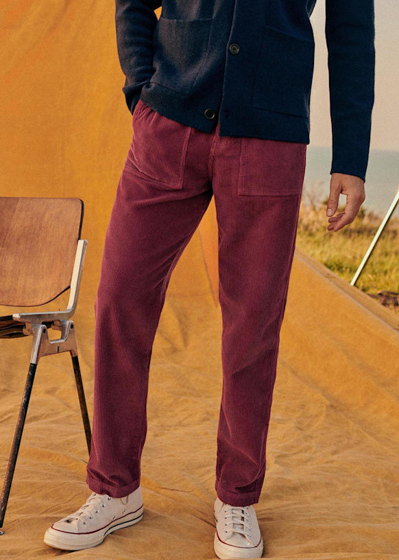 Argyll Trousers - Burgundy Corduroy