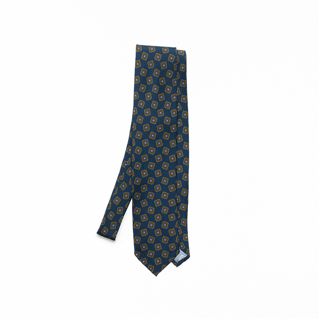 Scattered Medallion Tie in Navy