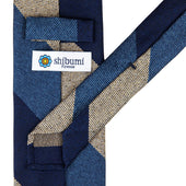 Japanese Boucle Silk Tie Blue Beige