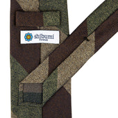 Japanese Boucle Silk Tie Brown Olive Beige