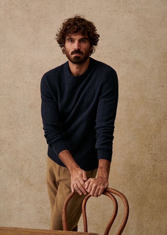 Arran Sweater - Mottled Blue