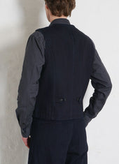 KAJ | Casual Waistcoat | Black Indigo