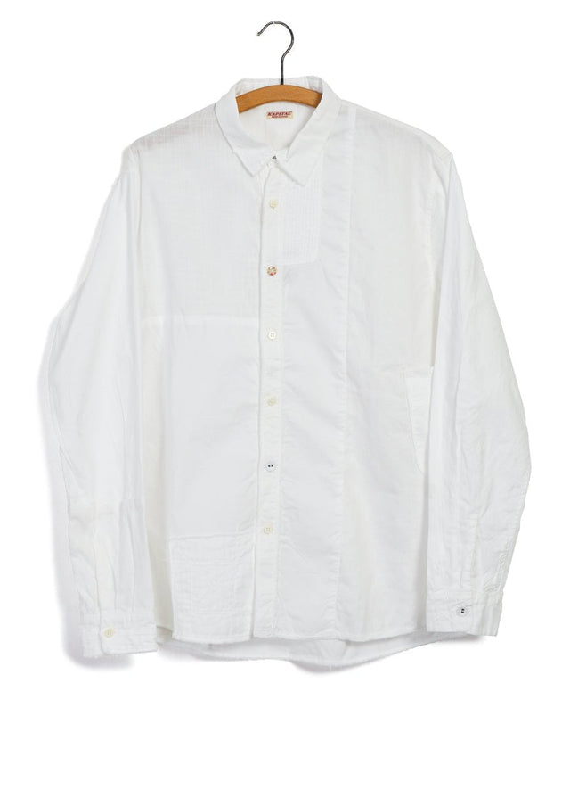 KATMANDU | Cotton & Linen Patchwork Shirt | White