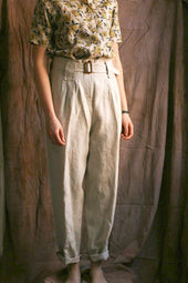 Kaylee Belted Pants Washed Linen Xxs S M