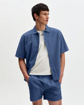 Keats Cotton Seersucker Short Sleeve Shirt
