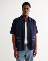 Keats And Blue Embroidered Short Sleeve Shirt