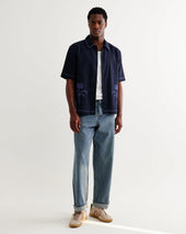 Keats And Blue Embroidered Short Sleeve Shirt