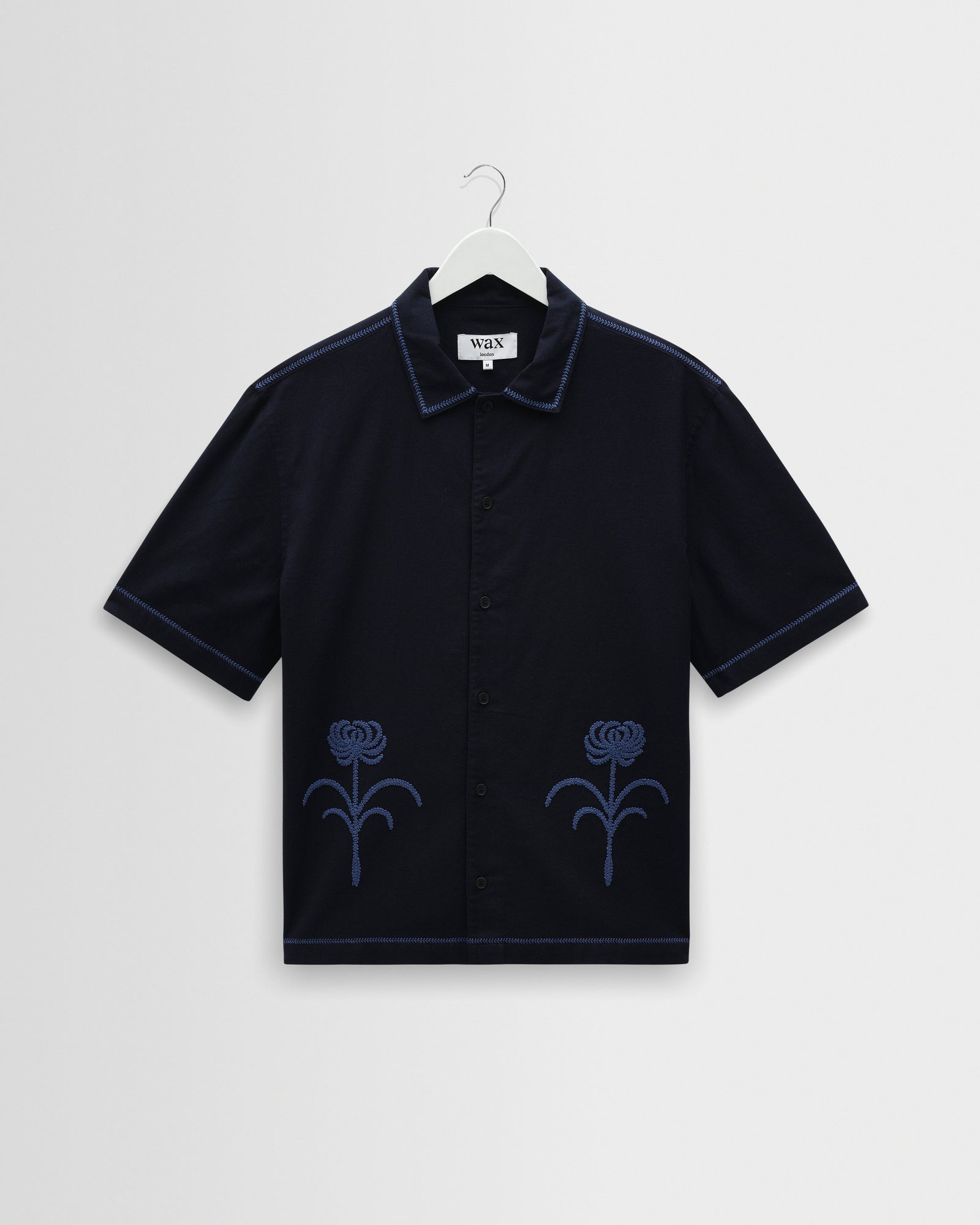 Keats And Blue Embroidered Short Sleeve Shirt