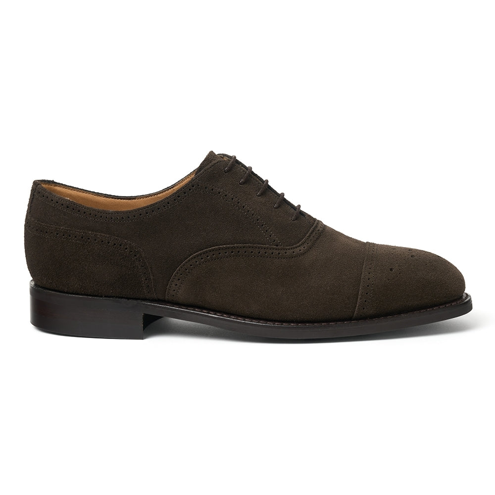 Kelmarsh R Oxford Semi Brogue In Dark Brown Suede