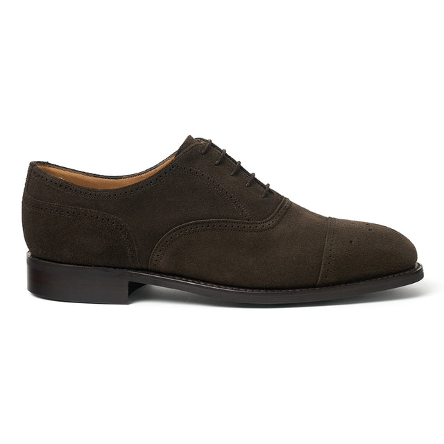 Kelmarsh R Oxford Semi Brogue in Dark Brown Suede
