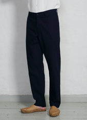 KEN | Wide Cut Trousers | Indigo Herringbone
