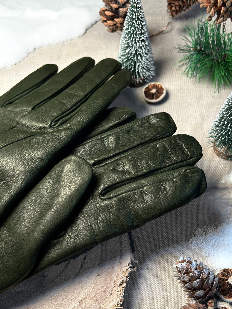 Lambskin Leather Gloves With Cashmere Lining
