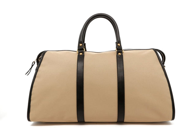 Hampton Duffle - Khaki/Black Trim - Canvas - Black Cordura