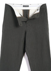 KIAN | Cinch Back Wide Trousers | Khaki Pin
