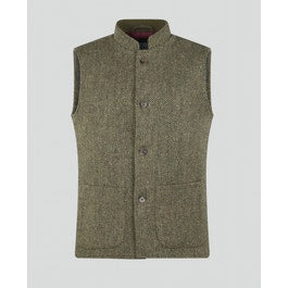 Kilkenny Donegal Tweed Gilet - Green