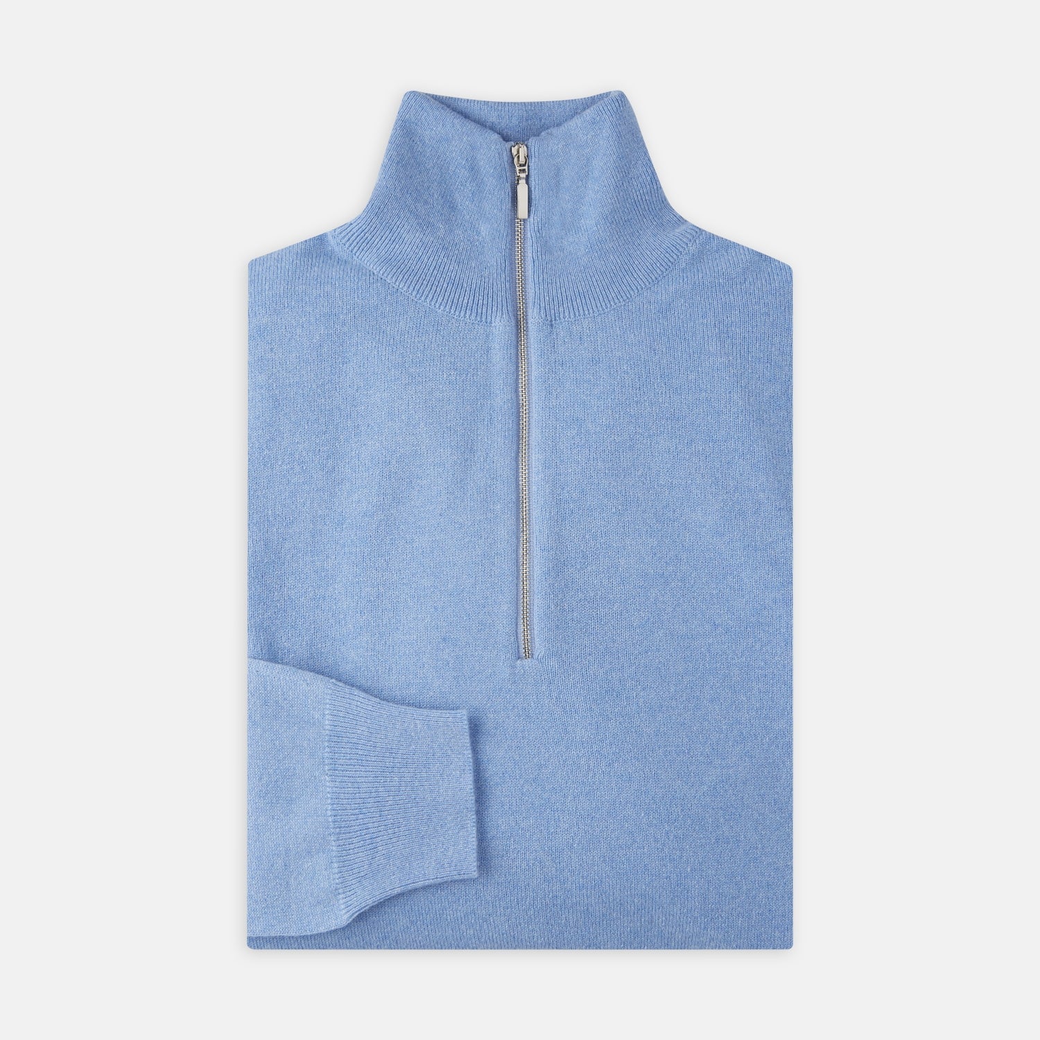 Sky Blue Half-Zip Cashmere Jumper