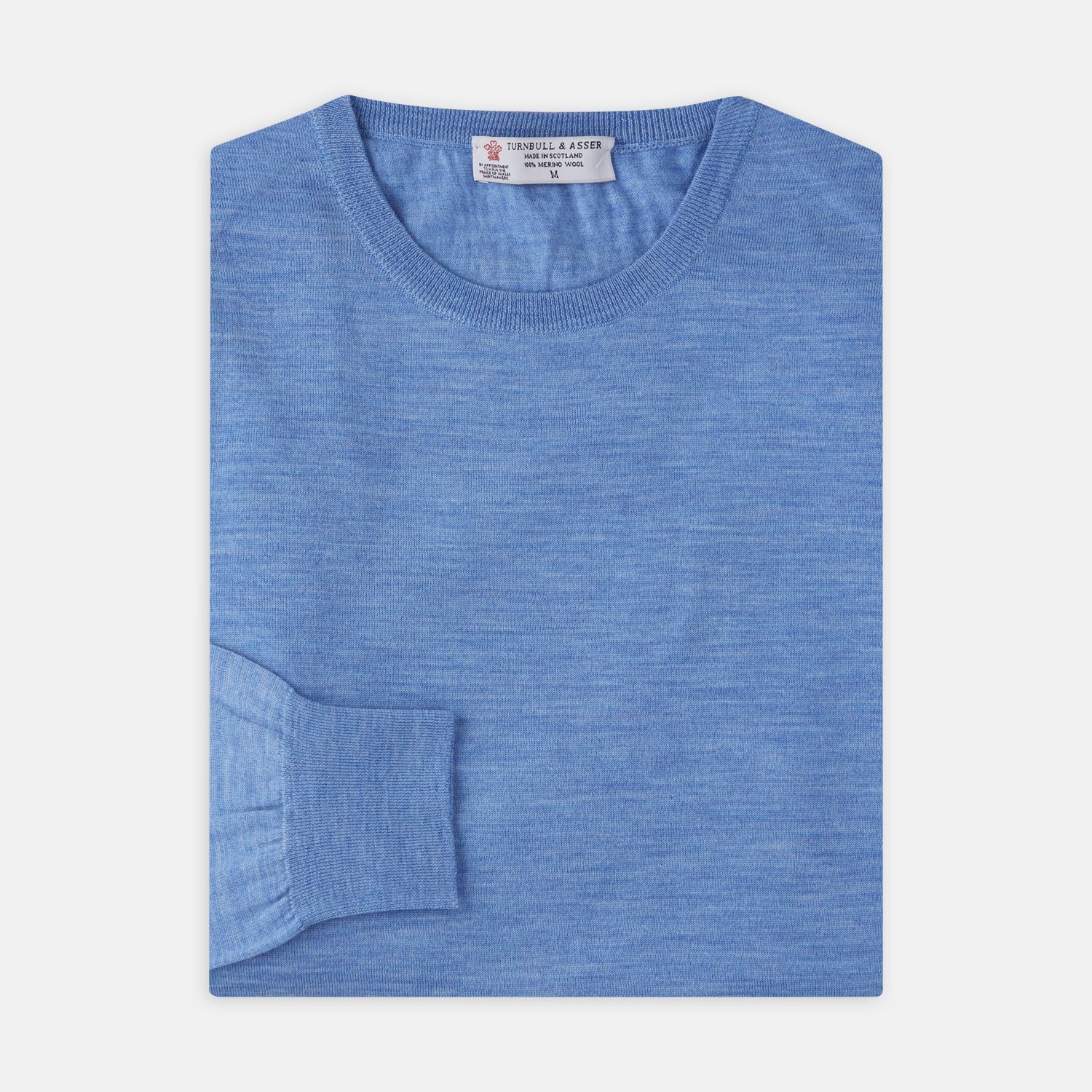 Sky Blue Fine Merino Crew Neck Jumper