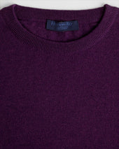 Dark Purple Crew Neck Cashmere Sweater