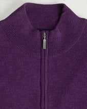 Purple Zip Neck Cashmere Sweater