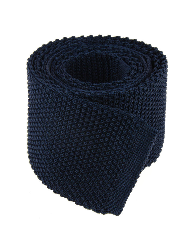 Knit navy blue tie Monza