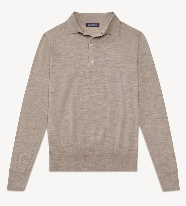 Oatmeal Merino Knit Polo