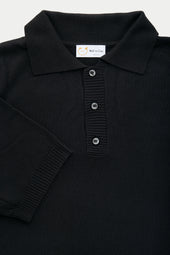 Bamboo Cashmere Knitted Short Sleeve Polo Black