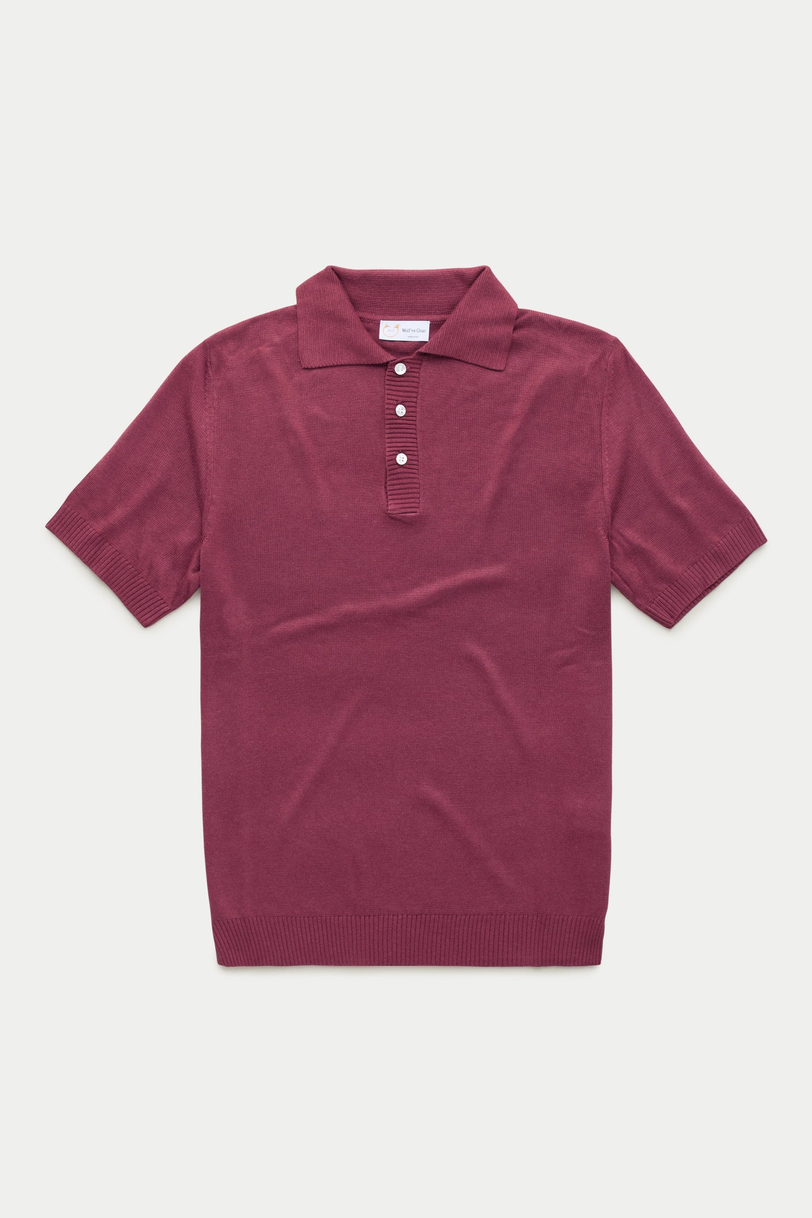 Bamboo Cashmere Knitted Short Sleeve Polo Plum