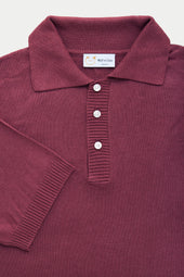 Bamboo Cashmere Knitted Short Sleeve Polo Plum