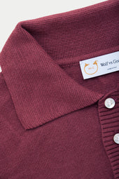 Bamboo Cashmere Knitted Short Sleeve Polo Plum
