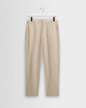 Kurt - Beige Washed Linen Relaxed Fit Trousers