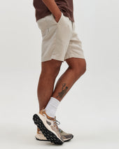 Kurt Beige Washed Linen Shorts